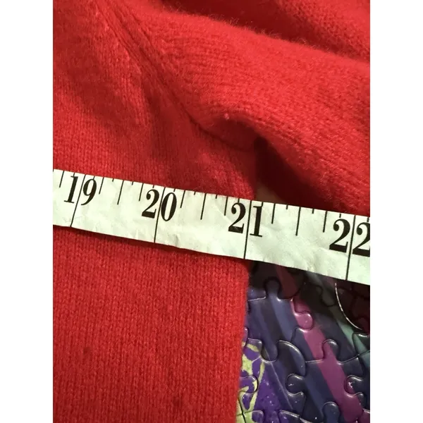 Peck And Peck Luxury Womens Size Xl Red V Neck 2 Ply‎ 100% Cashmere Sweater - Image 4