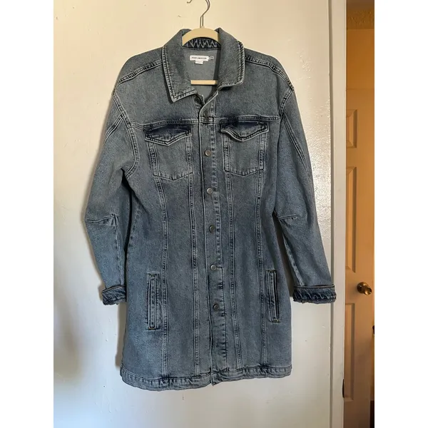 Good American Barrel Long Sleeve Denim Mini Dress Indigo‎ Wash L - Image 8