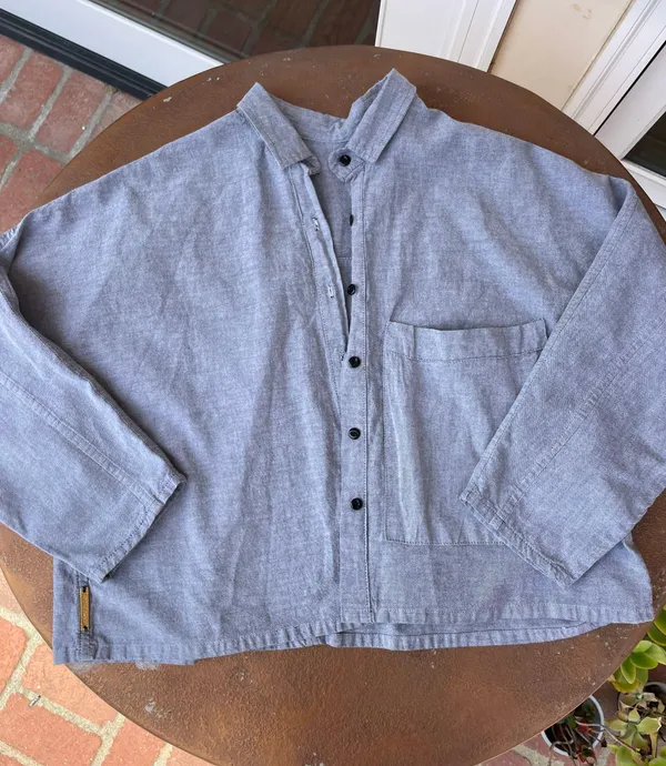 Retro one pocket button down shirt Blue Size M - Image 3