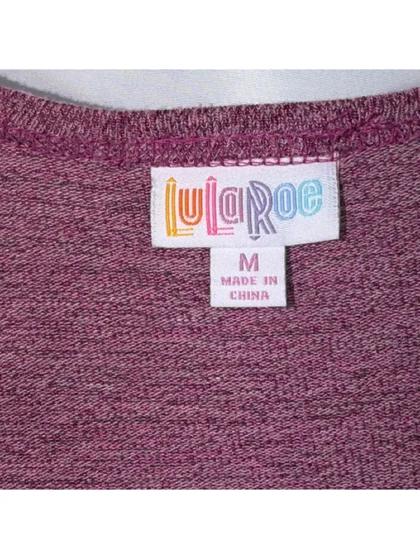 LuLaRoe Monroe M Burgundy Open Front Cardigan - Image 4