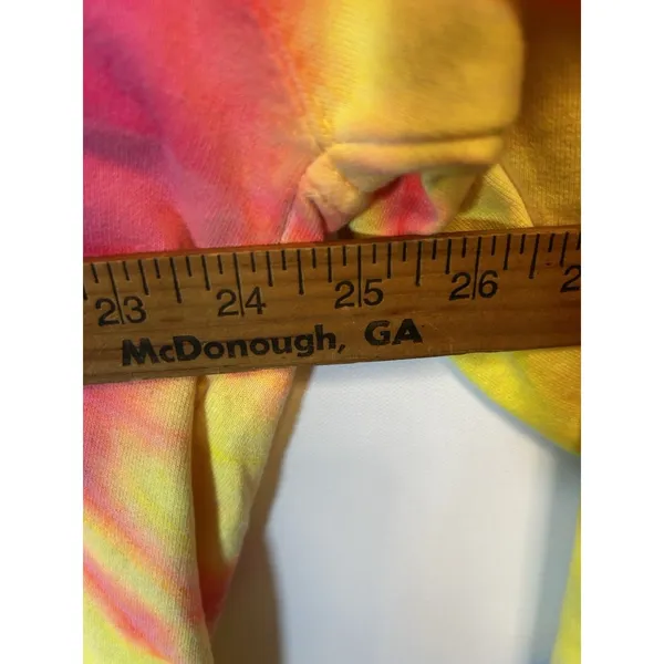 Destinations USA XL Tie Dye Be Kind Hoodie Pink Blue Yellow Graphic Pullover Top - Image 4