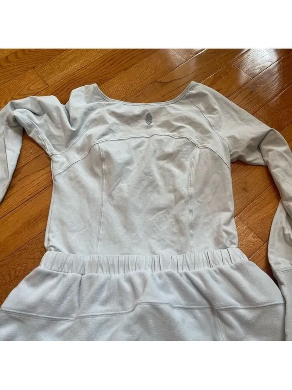 Free People Movement Make It Count jumpsuit romper fleece pants blue Sz M - Image 14