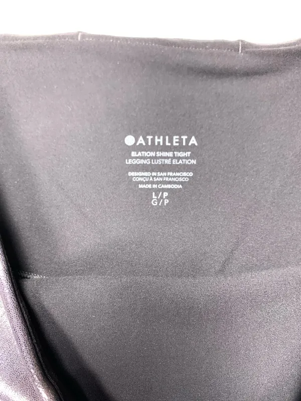 Athleta Elation Shine Leggings LP Black High Rise Metallic Ankle Lustre - Image 9