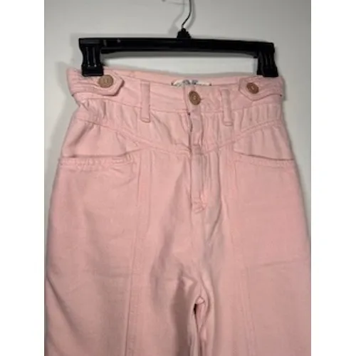 WETHE FREE Free People Pink High Rise Tapered Jeans Size‎ 25 Button Tab Waist - Image 2