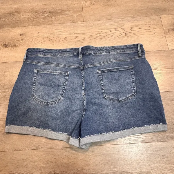 Ava & Viv Womens‎ Blue Denim Button Fly Cutoff Shorts Plus Size 24W Fold Over - Image 2