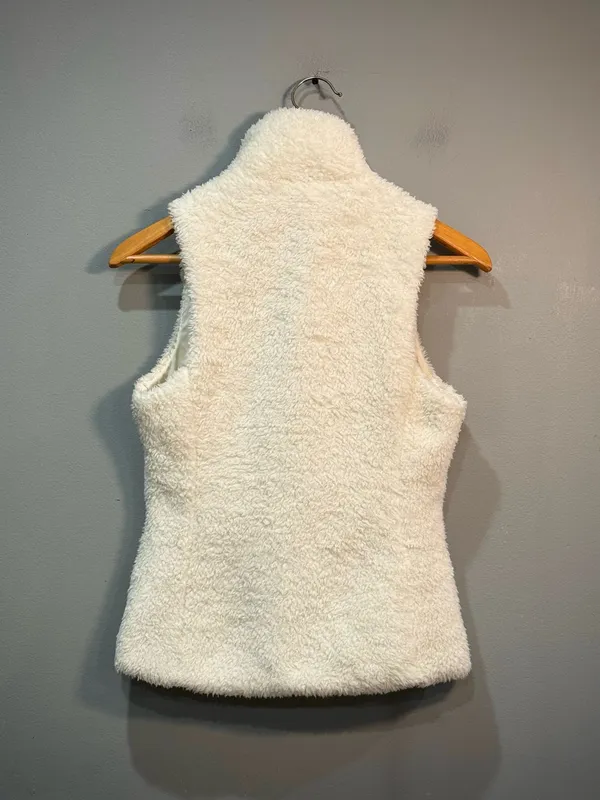 White Patagonia Los Gatos Fuzzy Full Zip Vest Size XS EUC - Image 4