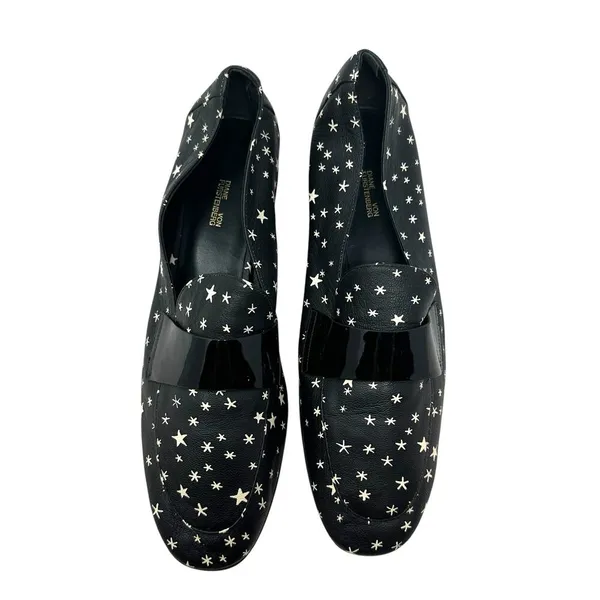 Diane von Furstenberg Lafayette Star‎ Leather Loafers Black Size US 9.5 - Image 2
