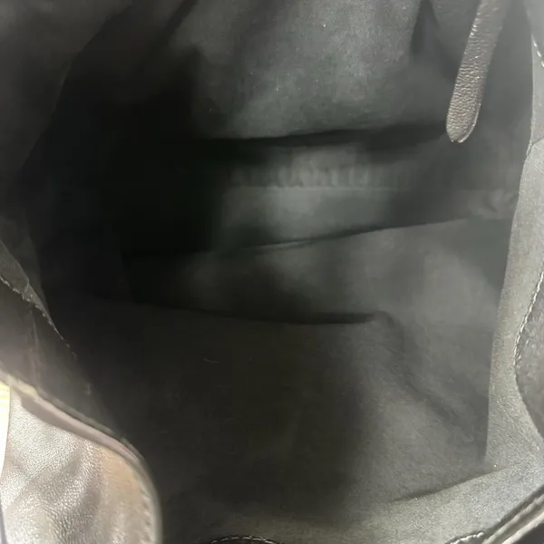 Jimmy Choo Bucket Drawstring Bag Womens Small Black Leather Shoulder Purse Italy - Image 4