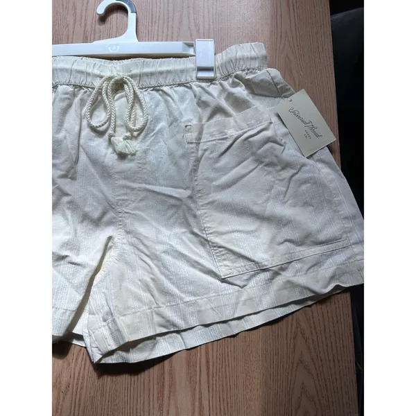 Universal Threads New Women’s Shorts Cotton Rayon Elastic Waistband Cream Large - Image 2