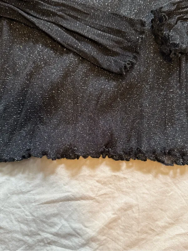 Brandy Melville Black Sparkle Sheer Long Sleeve Top - Image 3
