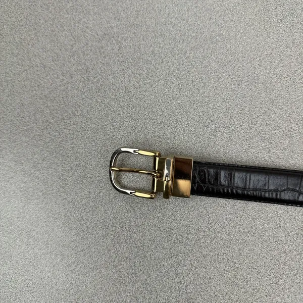 Lauren Ralph Lauren Belt Womens Brown Black Reversible Croco Embossed Gold 1" - Image 6