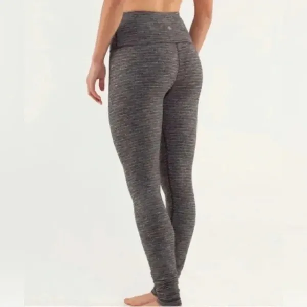 LULULEMON Wunder‎ Under Leggings Coco Pique Black & White size 8 LUON​ - Image 2