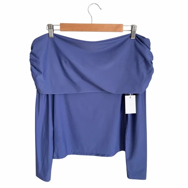 Wilfred Aritzia Lavinia Off-The-Shoulder Top Blue Size S NWT - Image 5