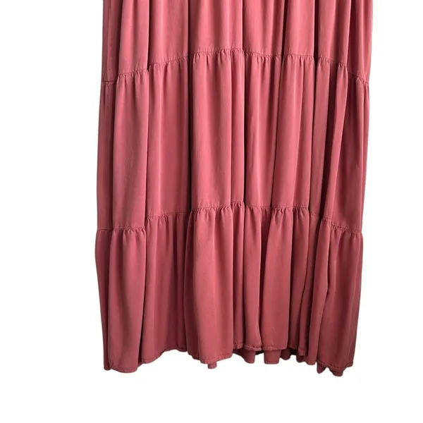 Wonderly‎ Women Cottagecore Boho Tiered Midi Dress PL Rose Puff Sleeve Prairie - Image 6
