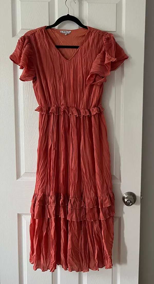 Polagram Jessakae Coral Crinkle Dress - Image 3