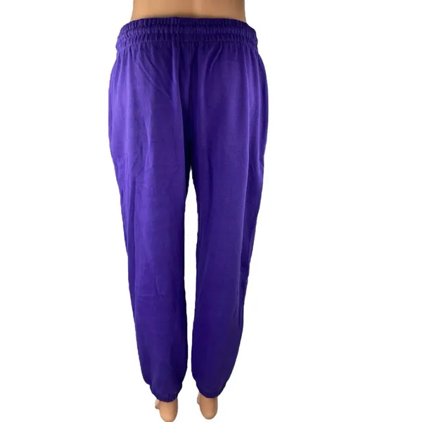Gap Women's Purple Drawstring Fleece Drawstring Tapered Jogger Sweatpants Size M - Image 3