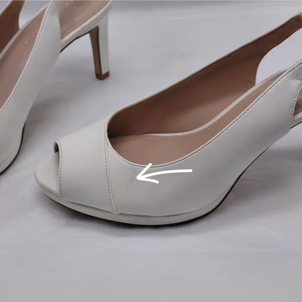 Kelly & Katie Womens Slingback Heels Size 9 White Peep Toe Pumps Bridal Shoes - Image 3