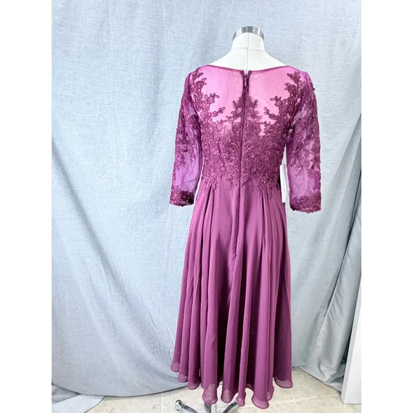 Azazie Marge Mulberry A-Line Scoop Lace Chiffon Dress A6‎ - Image 3