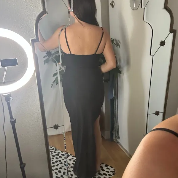 Black Front Twist Cut Out Bandage Maxi Dress Size Medium NWT - Image 5