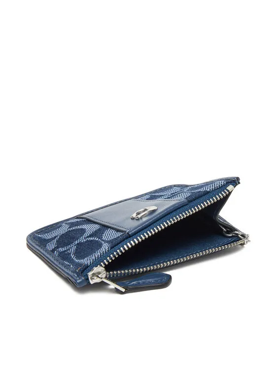 Coach Mini ID Card Case Signature Denim CAN65 NWT Deep Blue Multi - Image 6