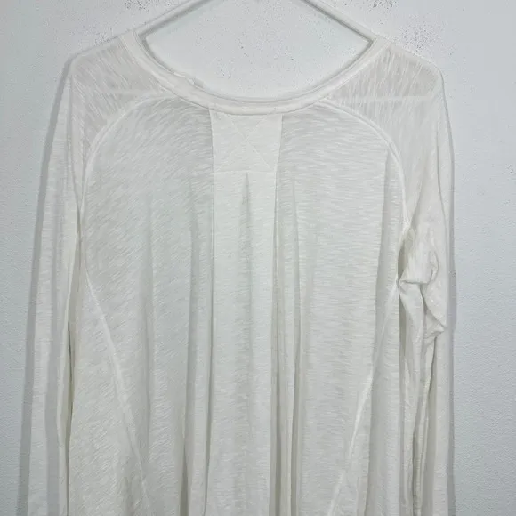 We The‎ Free Women's White Long Sleeve Cotton Blend Tunic Top Gauzy Oversized - Image 7
