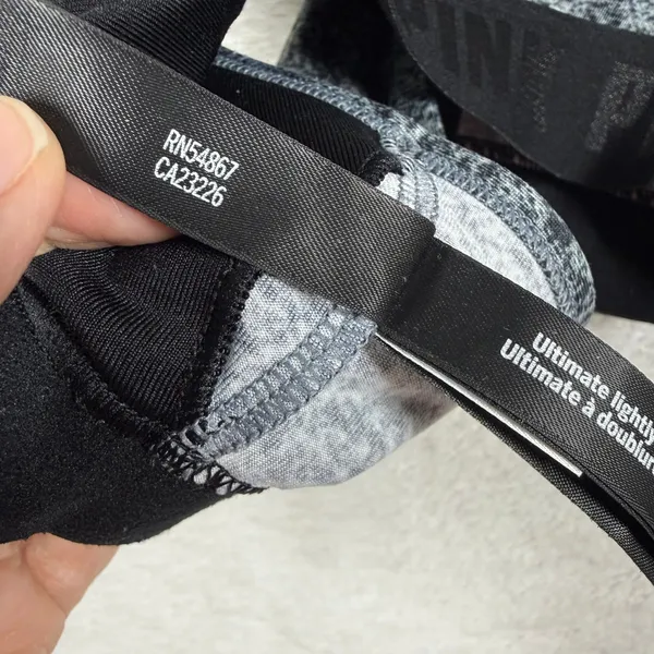 PINK Victoria's Secret Sport Ultimate Lightly Lined Gray Heather Bra‎ Large L G - Image 5