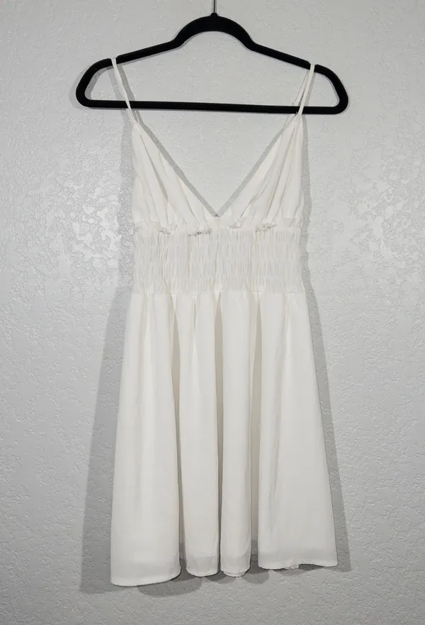 New White Roza Mini Dress Size 12 - Image 3