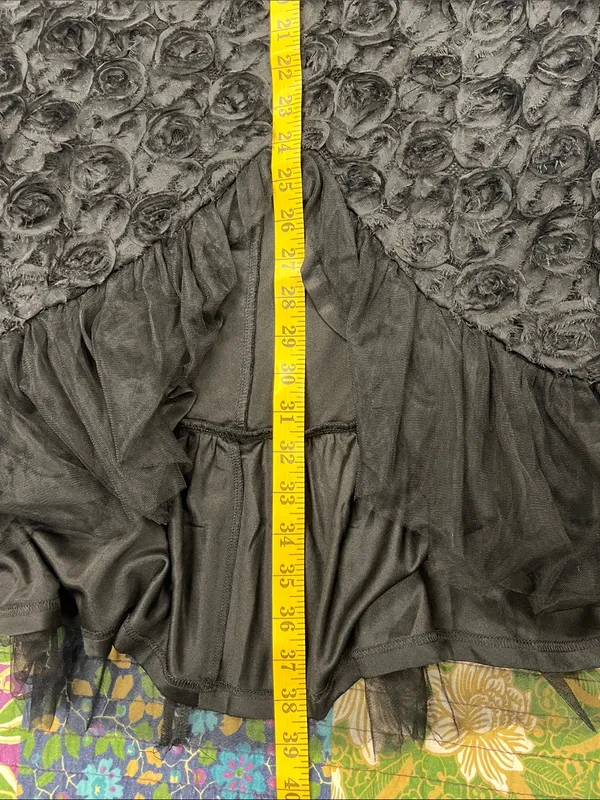 Lulu's Black Rosette Midi Dress with Tulle Ruffle Hem - Image 13