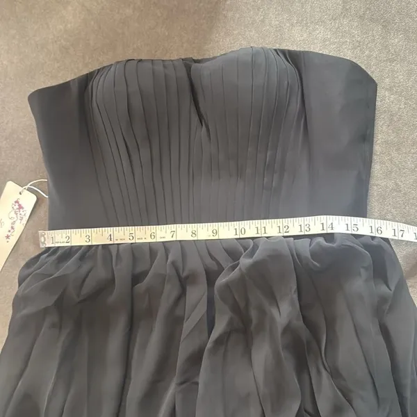 Women’s Black Strapless Short Chiffon Homecoming Party Dress Size L (12) NEW - Image 10