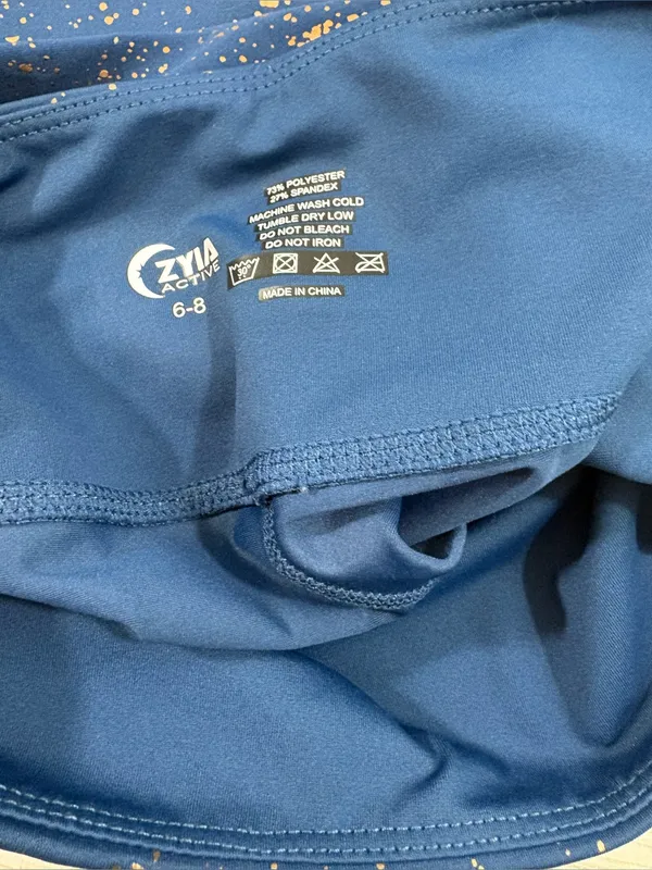 ZYIA ACTIVE 6-8 ✨ activewear leggings blue and gold excellent condition - Image 2