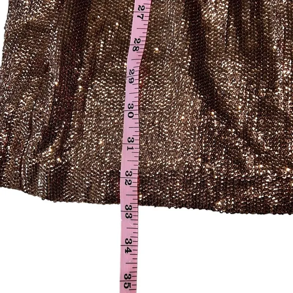 INTERMIX Hilary Rose Gold Sequin Square Neck Long Sleeve Mini Dress Size 0 - Image 11