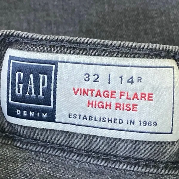 Gap Vintage Flare Women's Black High Rise Straight Leg Denim Jeans Pants Size 32 - Image 4