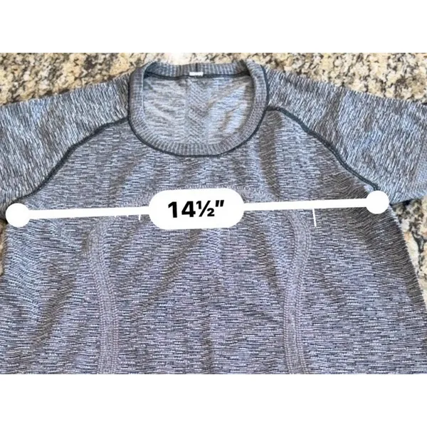 Lululemon Swiftly Tech Short Sleeve Crew Gray Speckled Black White Size 8 - Image 8