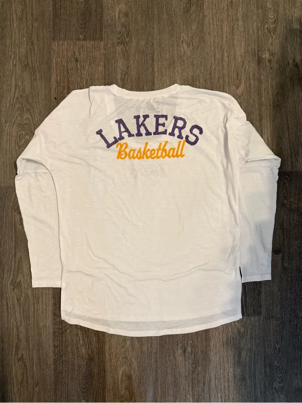 Women’s White Long-Sleeve Lakers Tee - Image 2