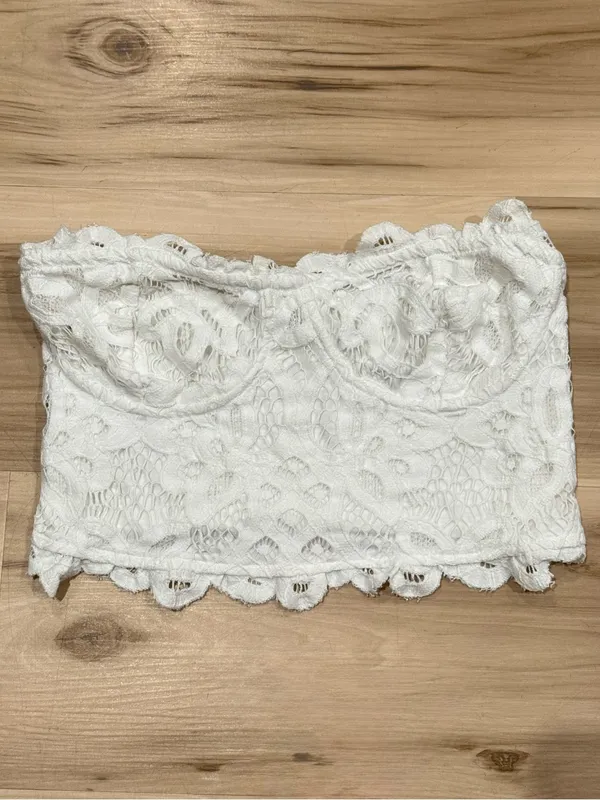 Free People Adella Corset White Bralette Women’s Small - Image 2