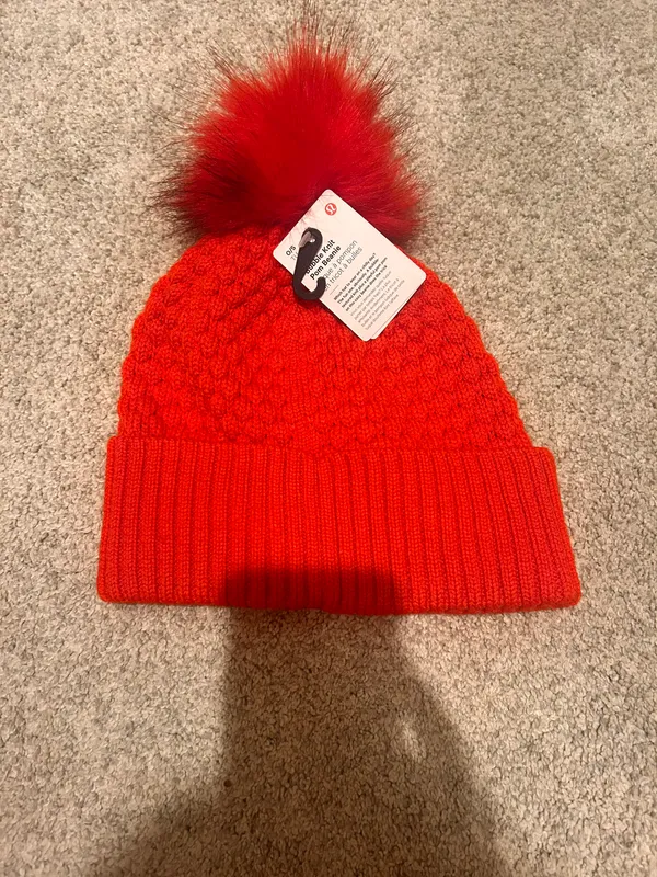 Lululemon Red  Pom Pom Beanie - Image 3