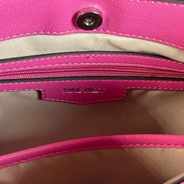 Nine West | Hot Pink Vegan Leather Crossbody Purse - Image 9