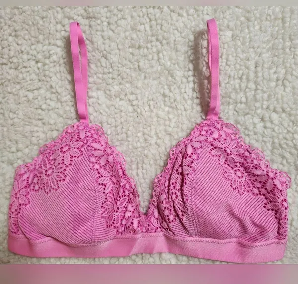 Aerie Ribbed Lace Padded Bralette Size S - Image 4