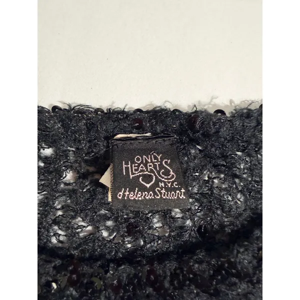 Only Hearts Helena Stuart Sequin Knit Sleeveless Top Black Small - Image 3