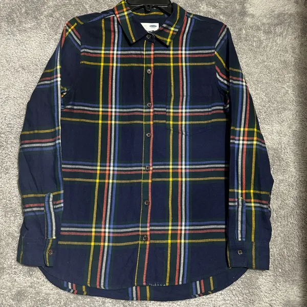 Old Navy Classic‎ Plaid Button Down Shirt Size M Long Sleeve - Image 10