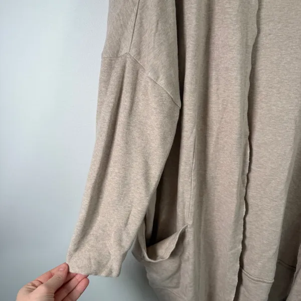Pact Airplane Wrap Cardigan Wheat Heather Organic Cotton Travel Casual Women M/L - Image 5