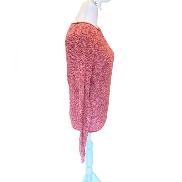 Faherty Saulsalito Sweater Cotton Open Knit Womens Size XS Pink - Image 9