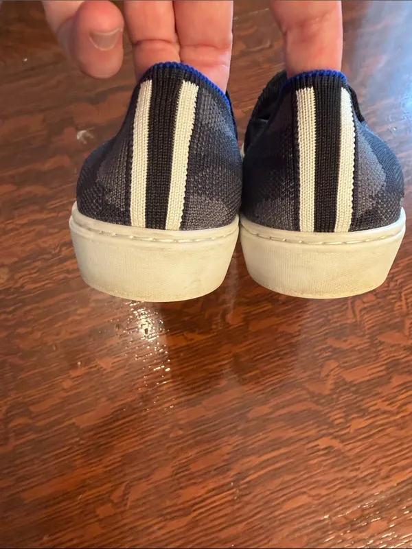 Rothy's Navy and Gray Knit Slip-On Loafers size 7 - Image 3
