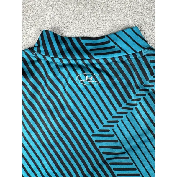 Under Armour Shirt ColdGear Mock neck M Fitted Long Sleeve Compression Blue Geo‎ - Image 8