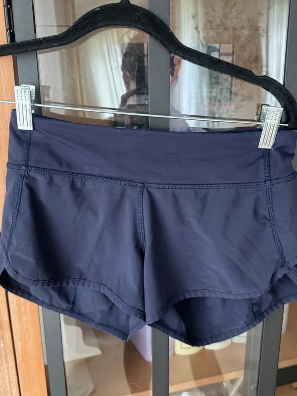Lululemon Speed Shorts 4-way Stretch 2.5" Midnight Navy running low rise - Image 6