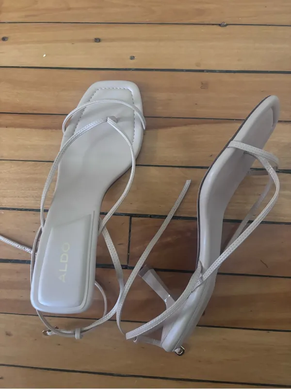 ALDO Nude Patent Leather Ankle Strap Heels – Size 8.5 - Image 3