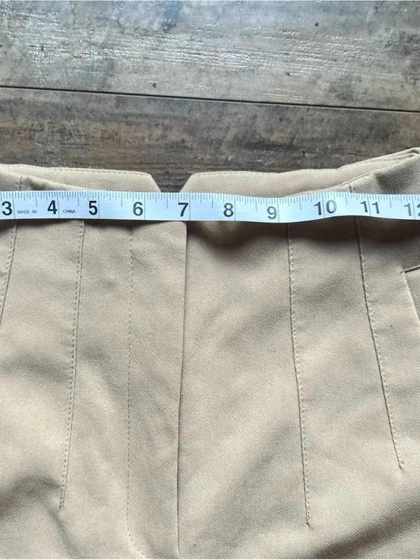 Zara Beige High-Waist Tapered Pants - Image 5