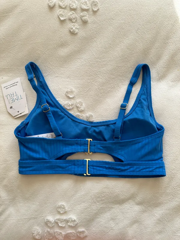 Time & Tru NWT Cage Back Bikini Top - Royal Blue - S - Image 6