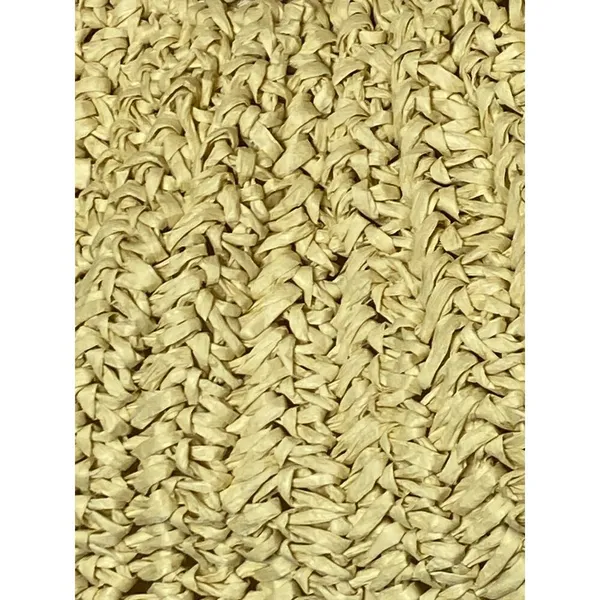 Ramla Woven Raffia Creasant Top Handle Bag Purse Tan Straw Boho Beach Vacation - Image 3