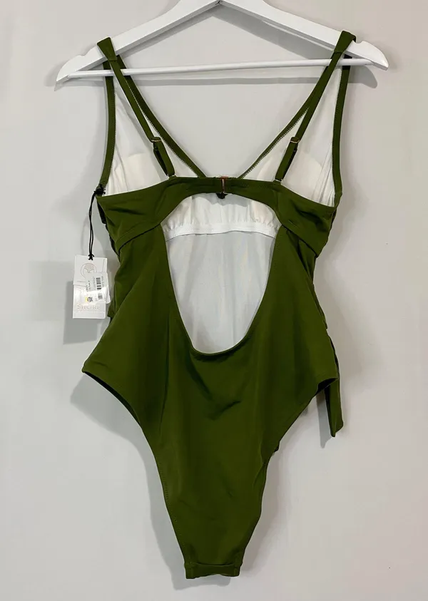 Shade & Shore Women’s One Piece Side Tie Swimsuit Green Size Medium NWT FLAW - Image 9